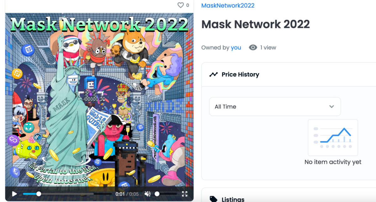エアドロップのお知らせ - Mask NetworkからPOAPと限定NFTが配布されました