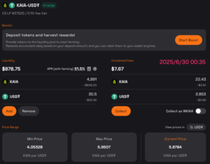 Day 3 | Kaia Epoch 2 実践記 LPが範囲内に復帰、手数料収益も再開